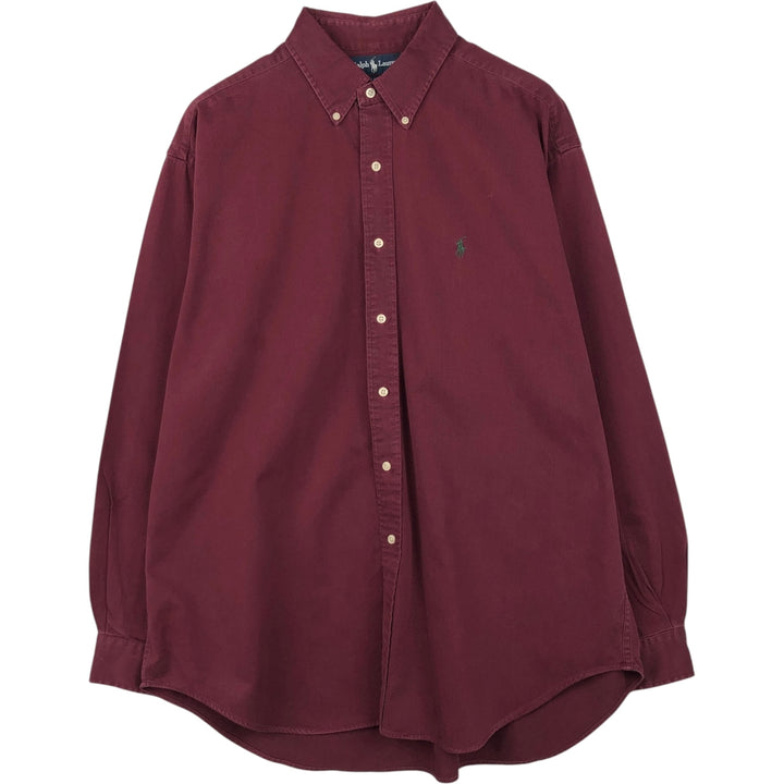 Ralph Lauren BLAIRE long sleeve button down shirt, men's XL size cotton Red type red-purple Vintage Second Hand