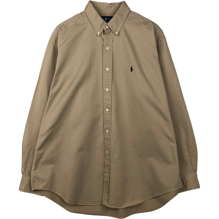 Ralph Lauren BLAKE long sleeve button down shirt, men's XL size cotton Beige type Vintage Second Hand