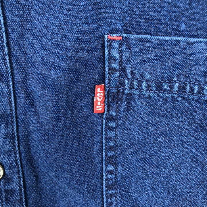 90'S Vintage Levi's Long Sleeve Denim Shirt, Men's Size Medium cotton blue type Vintage Second Hand