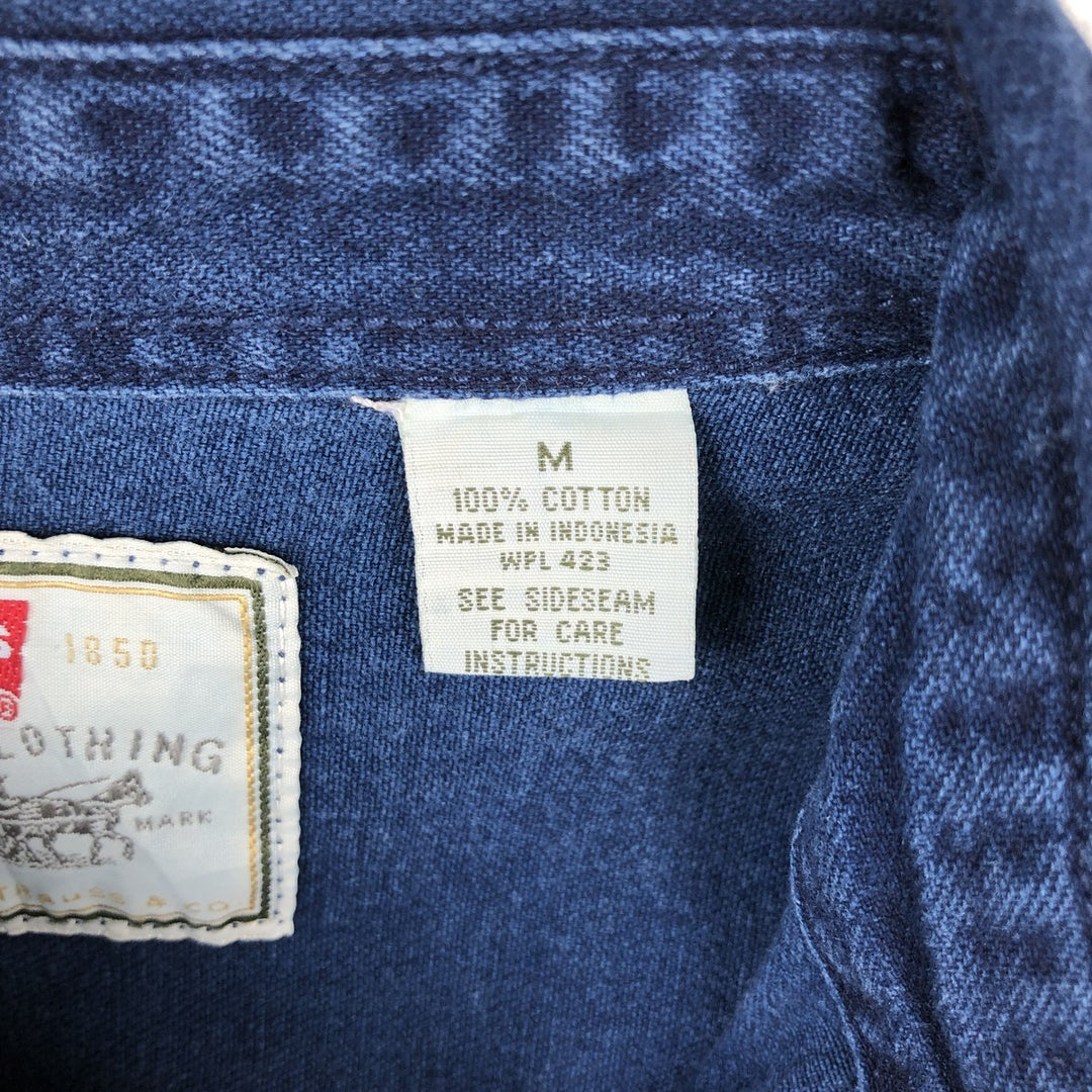 90'S Vintage Levi's Long Sleeve Denim Shirt, Men's Size Medium cotton blue type Vintage Second Hand