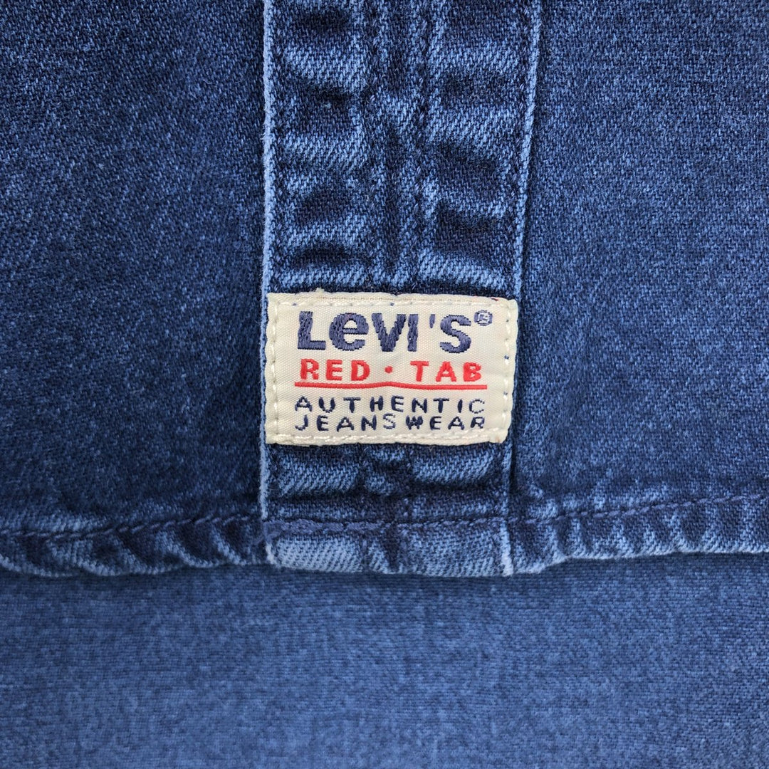 90'S Vintage Levi's Long Sleeve Denim Shirt, Men's Size Medium cotton blue type Vintage Second Hand