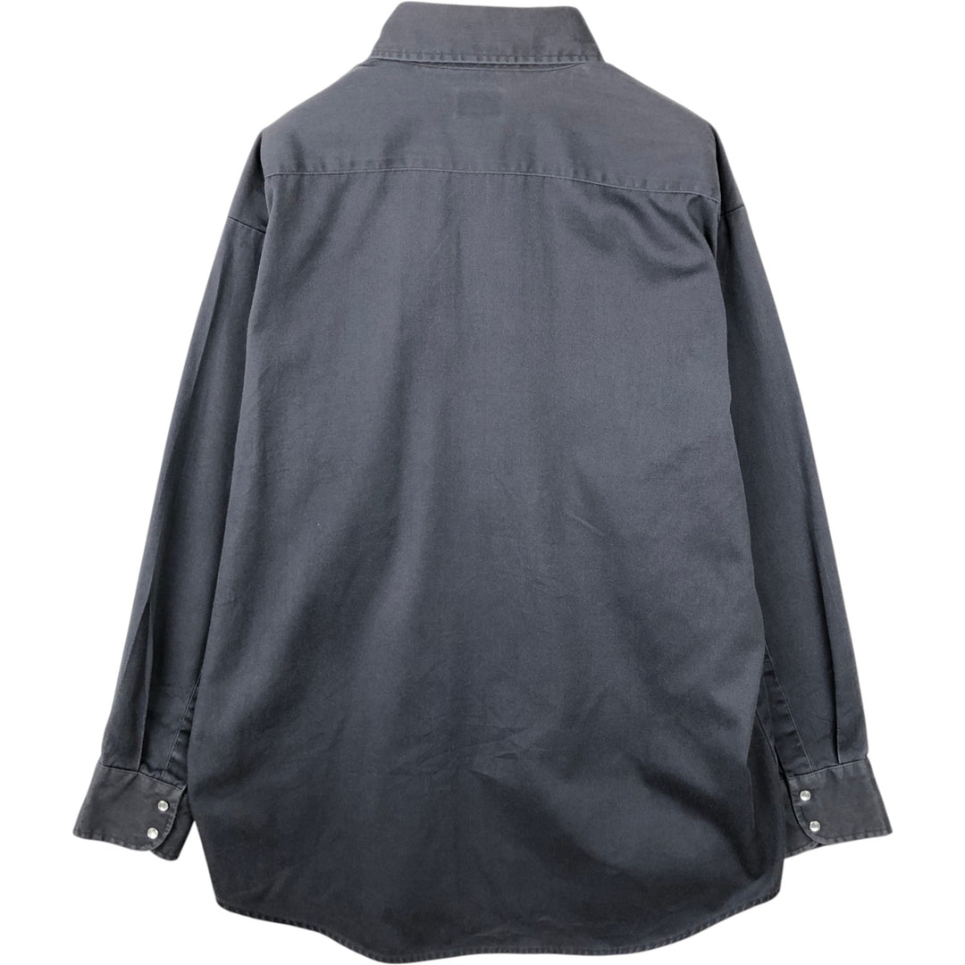 Dickies long-sleeved work shirt, men's size L (equivalent), snap buttons. polyester Charcoal Vintage Second Hand