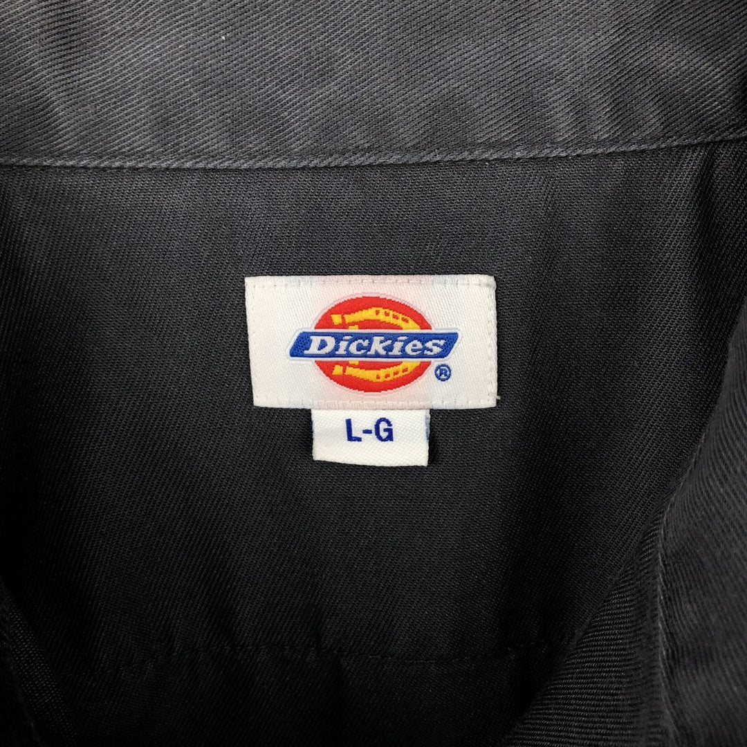 Dickies long-sleeved work shirt, men's size L (equivalent), snap buttons. polyester Charcoal Vintage Second Hand
