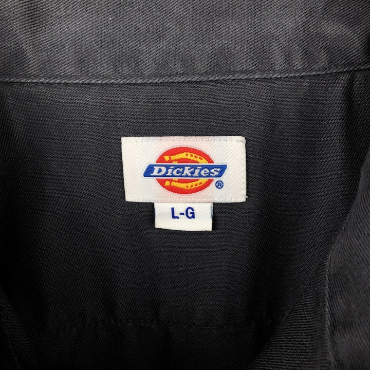 Dickies long-sleeved work shirt, men's size L (equivalent), snap buttons. polyester Charcoal Vintage Second Hand