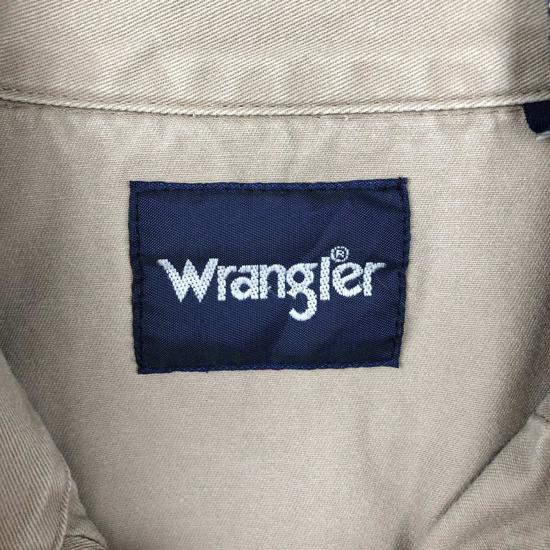 Wrangler Long-Sleeve Western Shirt, Men's Size XL (approx.) cotton Beige type Vintage Second Hand