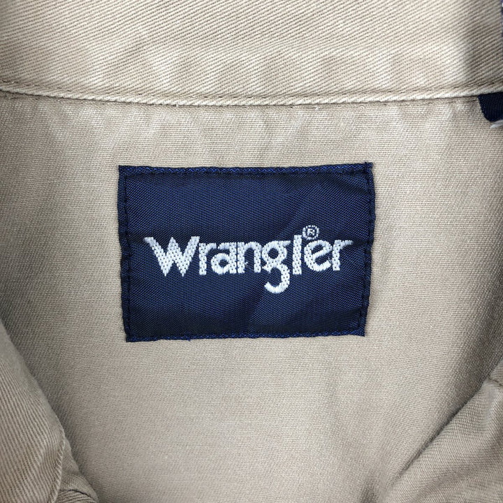 Wrangler Long-Sleeve Western Shirt, Men's Size XL (approx.) cotton Beige type Vintage Second Hand