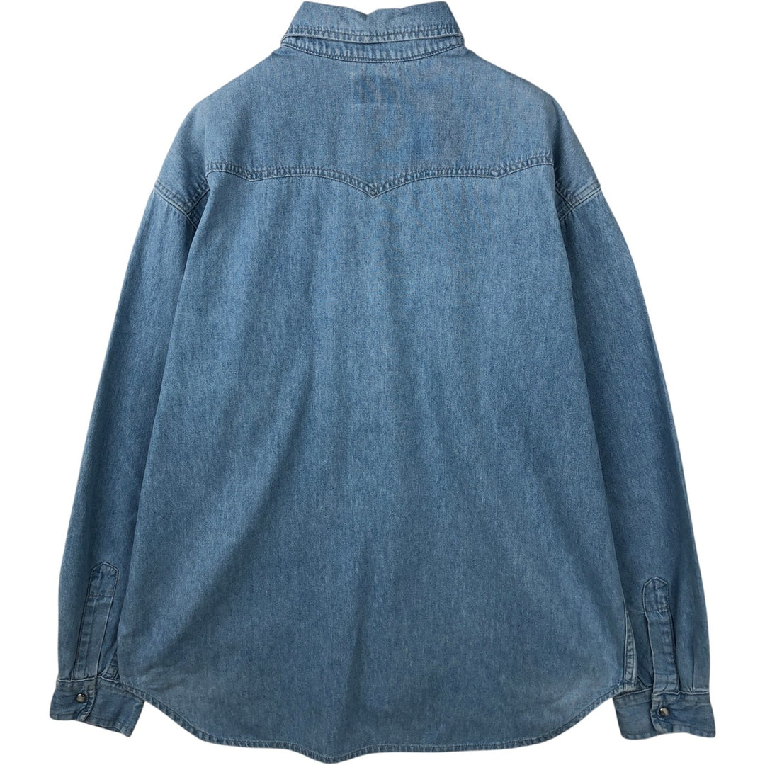 Levi's Long-Sleeve Denim Western Shirt, Men's Size XXL (approx.) unclear Blue type light blue Vintage Second Hand