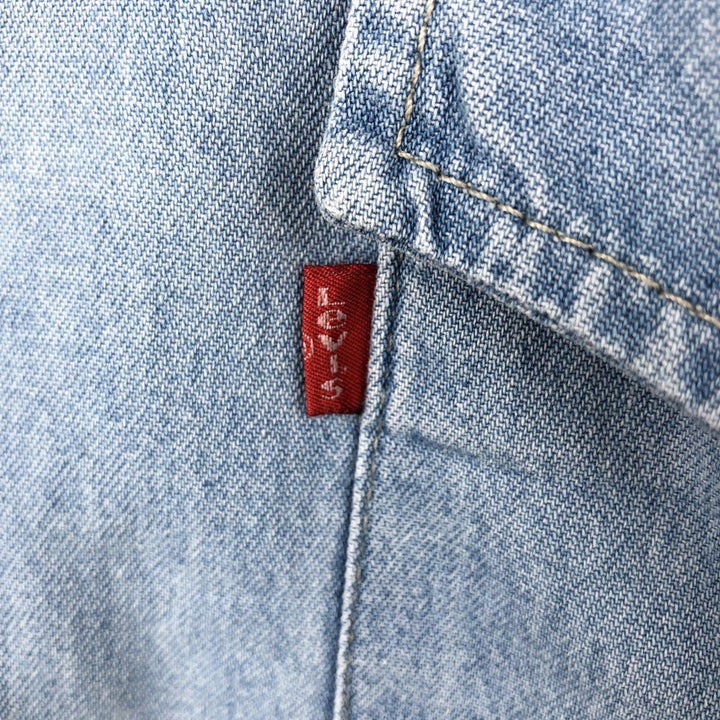 Levi's Long-Sleeve Denim Western Shirt, Men's Size XXL (approx.) unclear Blue type light blue Vintage Second Hand