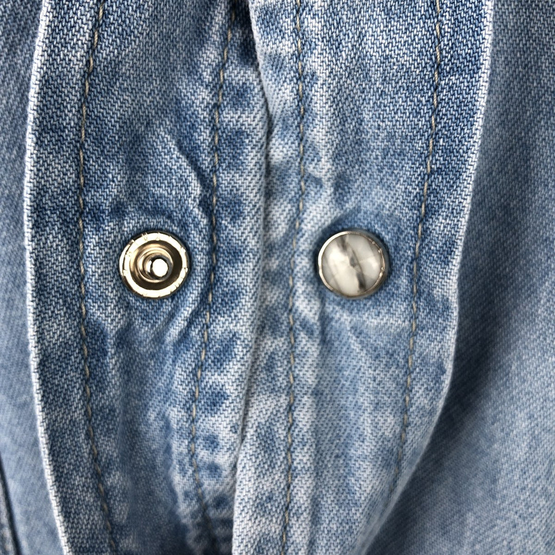 Levi's Long-Sleeve Denim Western Shirt, Men's Size XXL (approx.) unclear Blue type light blue Vintage Second Hand
