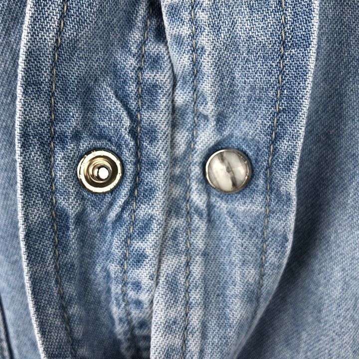 Levi's Long-Sleeve Denim Western Shirt, Men's Size XXL (approx.) unclear Blue type light blue Vintage Second Hand