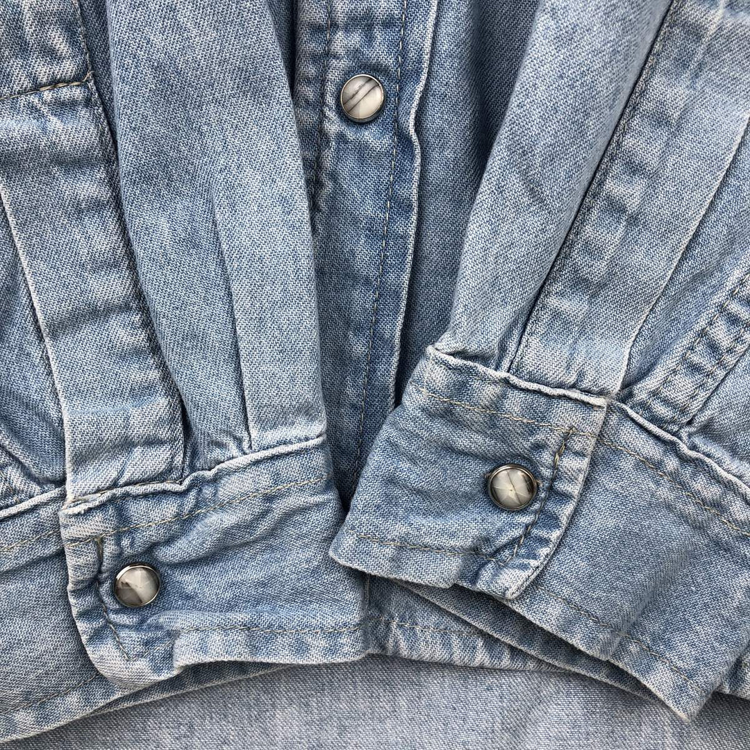 Levi's Long-Sleeve Denim Western Shirt, Men's Size XXL (approx.) unclear Blue type light blue Vintage Second Hand
