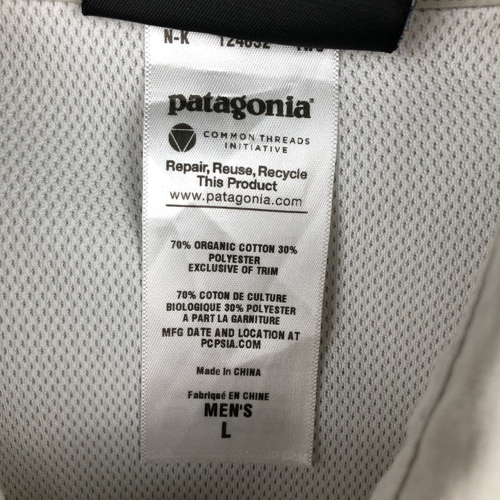 Patagonia 52230SP12 Slick Calm Shirt Long Sleeve Fishing Shirt Men's Size L (approx.) Organic cotton Beige type Vintage Second Hand