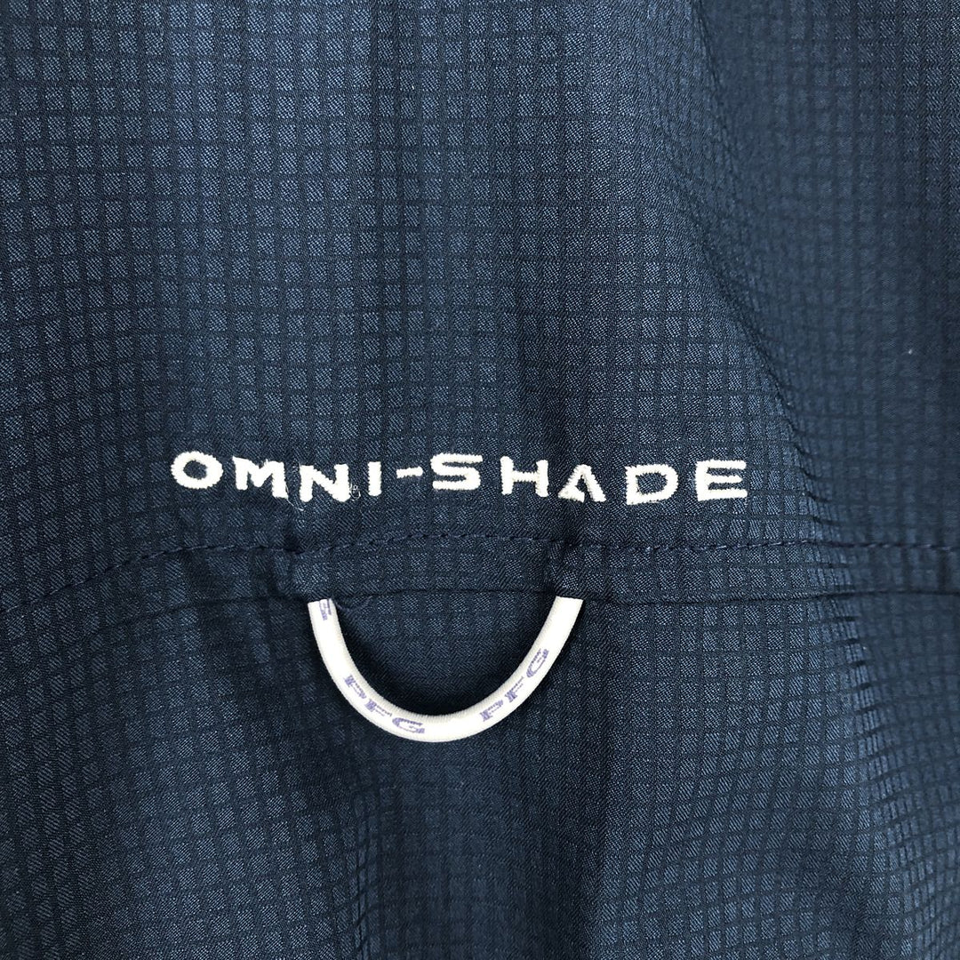 Columbia PFG OMNI-SHADE Button-Down Long-Sleeve Fishing Shirt, Men's Size XL (approx.) polyester navy blue type Vintage Second Hand