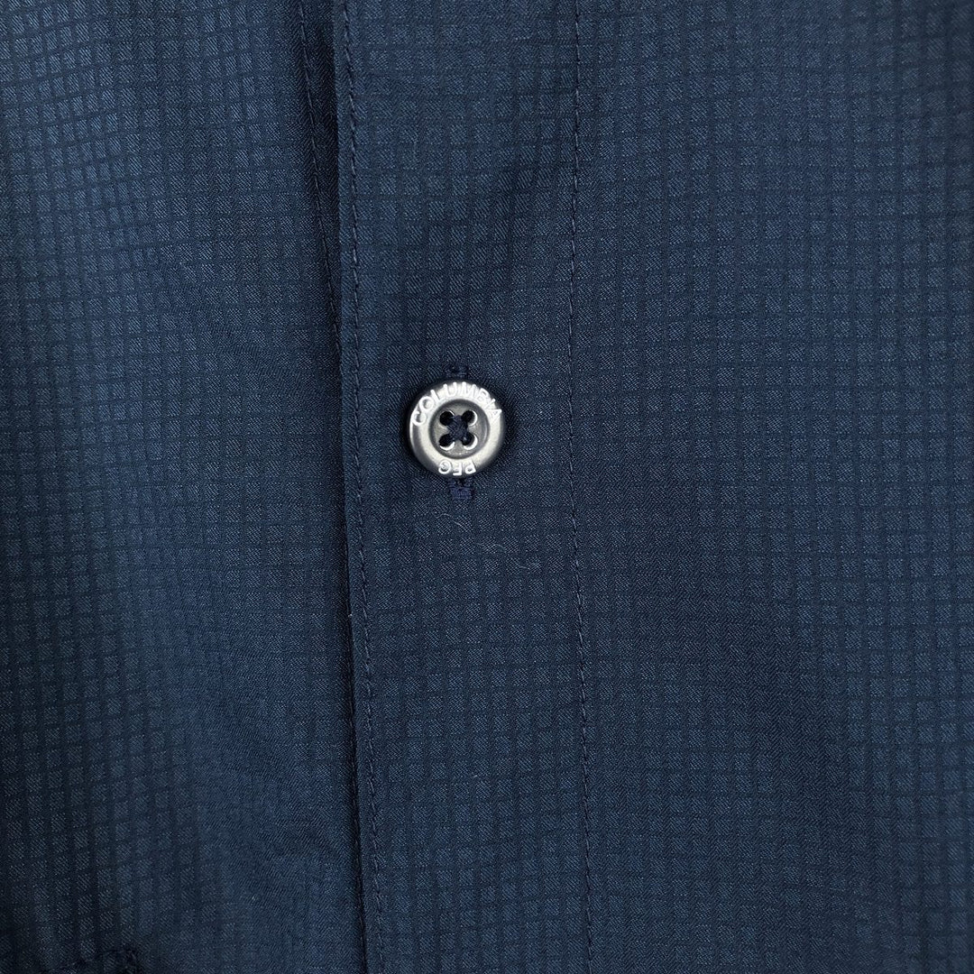 Columbia PFG OMNI-SHADE Button-Down Long-Sleeve Fishing Shirt, Men's Size XL (approx.) polyester navy blue type Vintage Second Hand