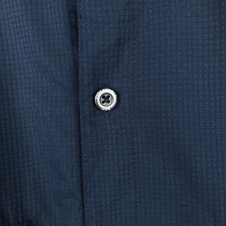 Columbia PFG OMNI-SHADE Button-Down Long-Sleeve Fishing Shirt, Men's Size XL (approx.) polyester navy blue type Vintage Second Hand