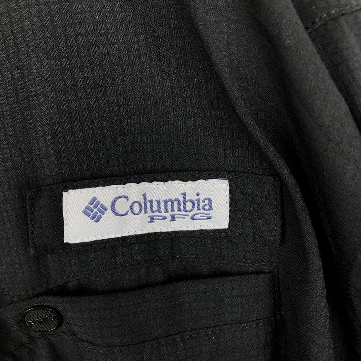 Columbia PFG OMNI-SHADE Button-Down Long-Sleeve Fishing Shirt, Men's Size XL (approx.) polyester black type Vintage Second Hand