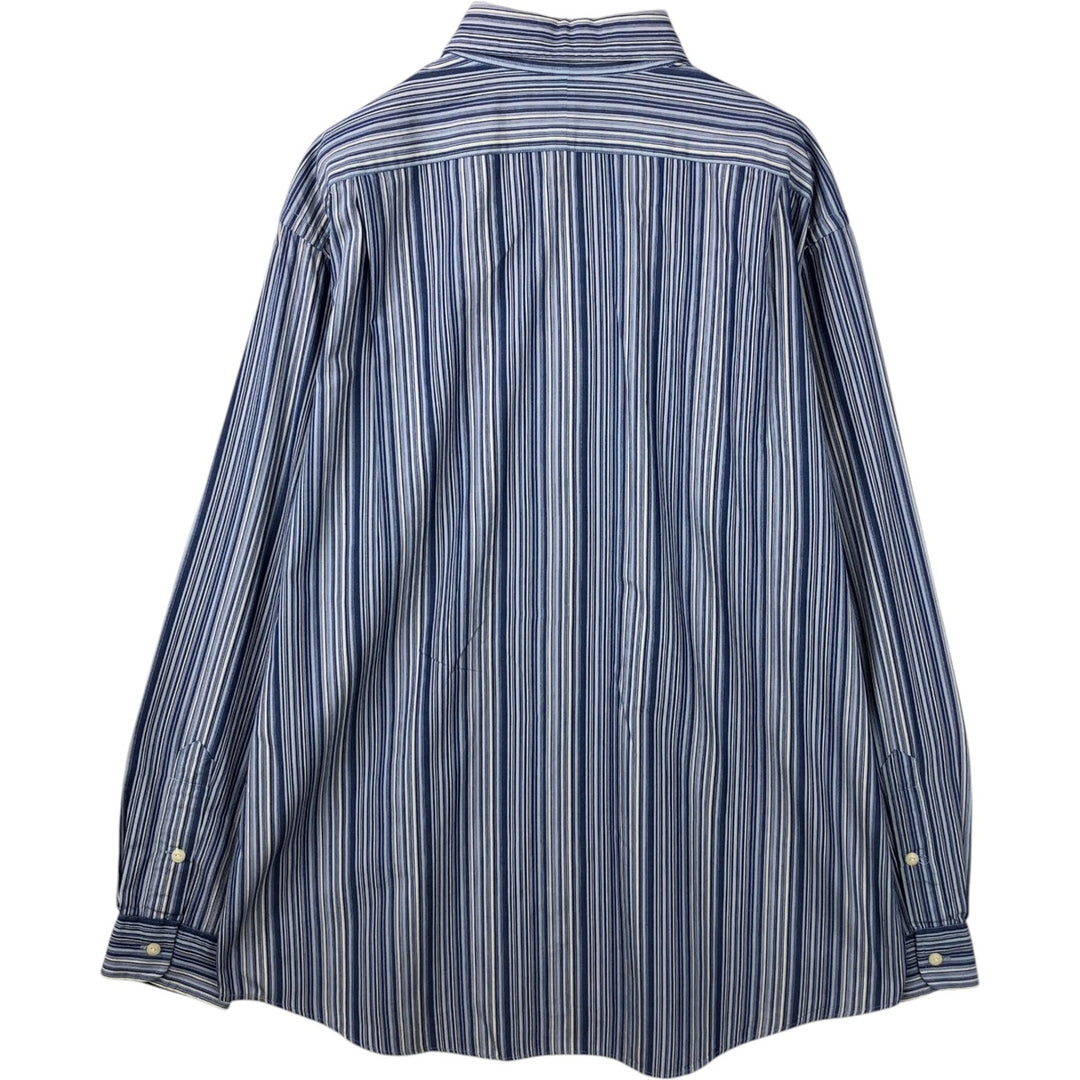 Ralph Lauren JEROME Multi-stripe Long Sleeve Cotton Striped Shirt, Men's L size cotton blue type Vintage Second Hand