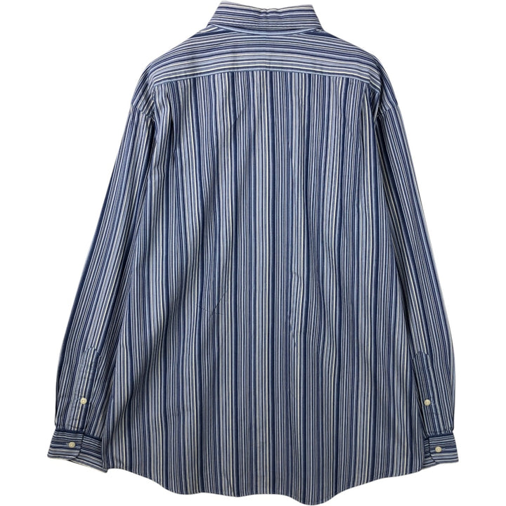 Ralph Lauren JEROME Multi-stripe Long Sleeve Cotton Striped Shirt, Men's L size cotton blue type Vintage Second Hand