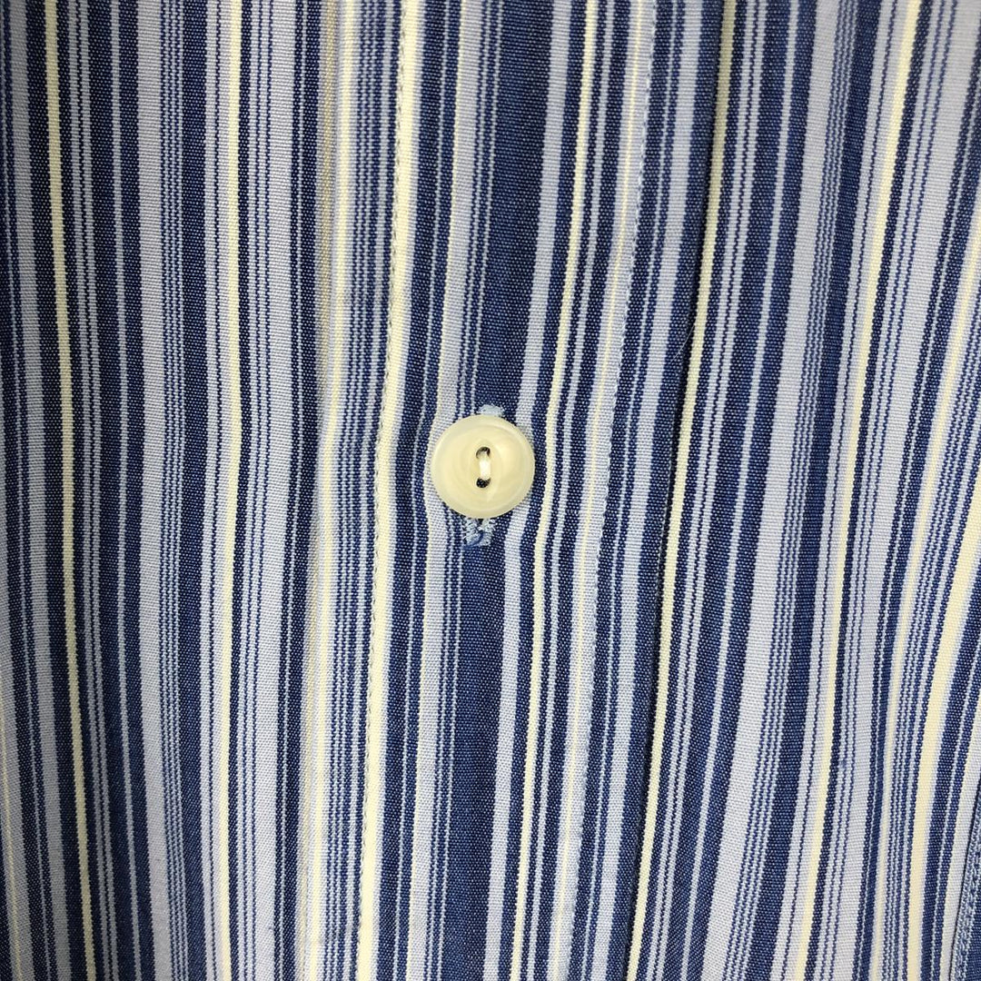 Ralph Lauren JEROME Multi-stripe Long Sleeve Cotton Striped Shirt, Men's L size cotton blue type Vintage Second Hand