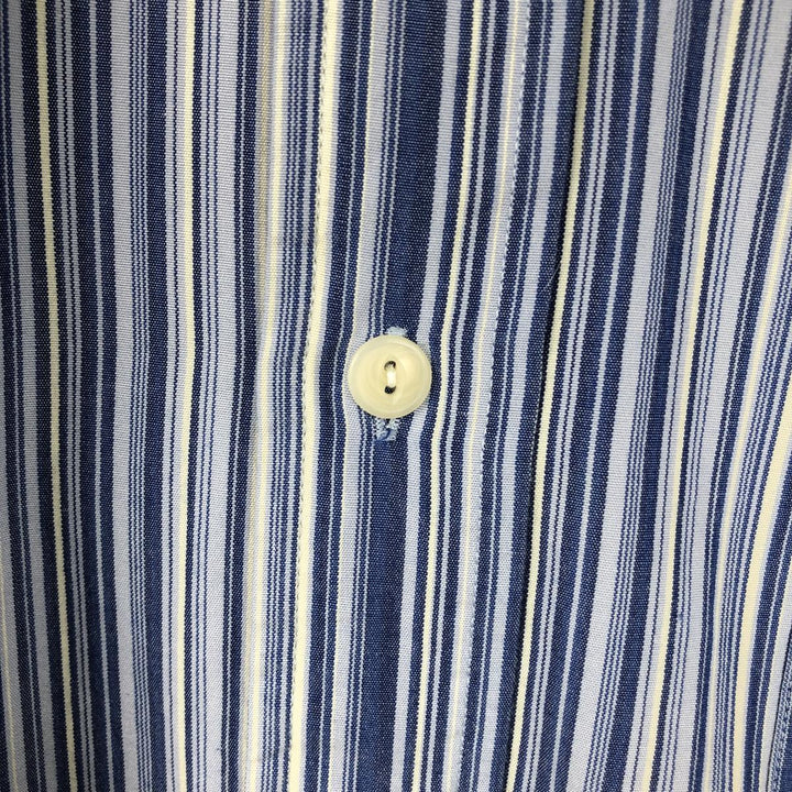 Ralph Lauren JEROME Multi-stripe Long Sleeve Cotton Striped Shirt, Men's L size cotton blue type Vintage Second Hand