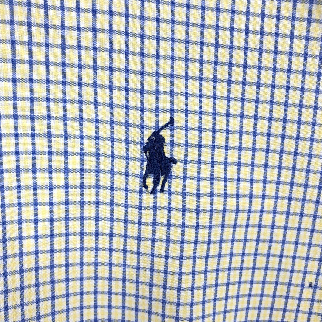 Ralph Lauren YARMOUTH Long Sleeve Button-Down Check Shirt, Men's Size L cotton white type Vintage Second Hand