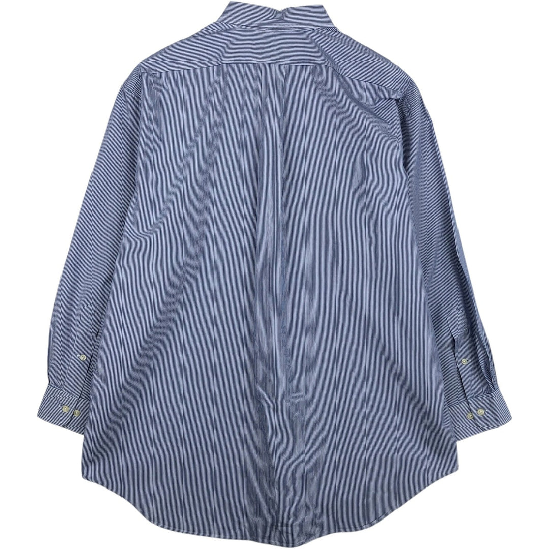 Ralph Lauren YARMOUTH Long Sleeve Button-Down Striped Shirt, Men's XL cotton navy blue type Vintage Second Hand