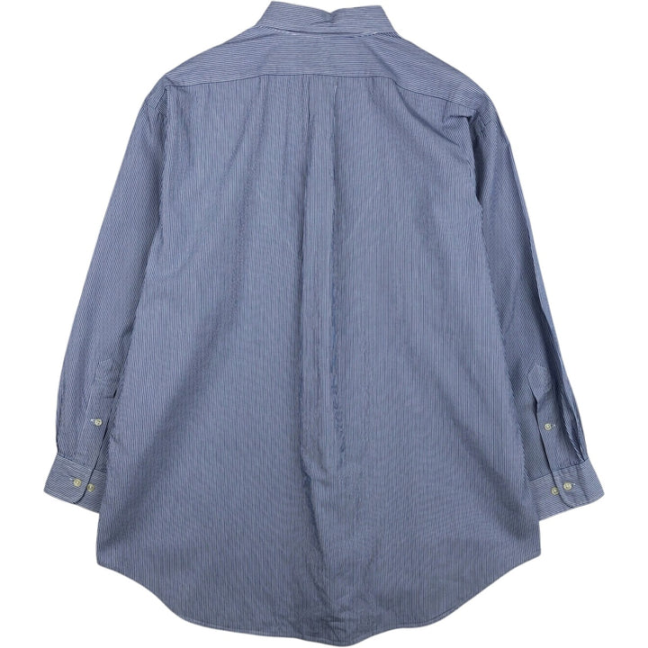 Ralph Lauren YARMOUTH Long Sleeve Button-Down Striped Shirt, Men's XL cotton navy blue type Vintage Second Hand