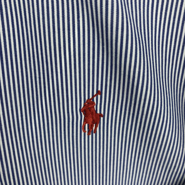 Ralph Lauren YARMOUTH Long Sleeve Button-Down Striped Shirt, Men's XL cotton navy blue type Vintage Second Hand