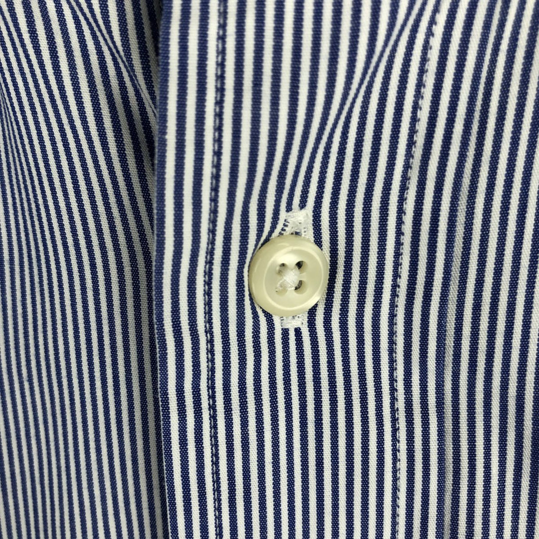 Ralph Lauren YARMOUTH Long Sleeve Button-Down Striped Shirt, Men's XL cotton navy blue type Vintage Second Hand
