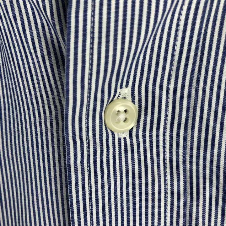 Ralph Lauren YARMOUTH Long Sleeve Button-Down Striped Shirt, Men's XL cotton navy blue type Vintage Second Hand