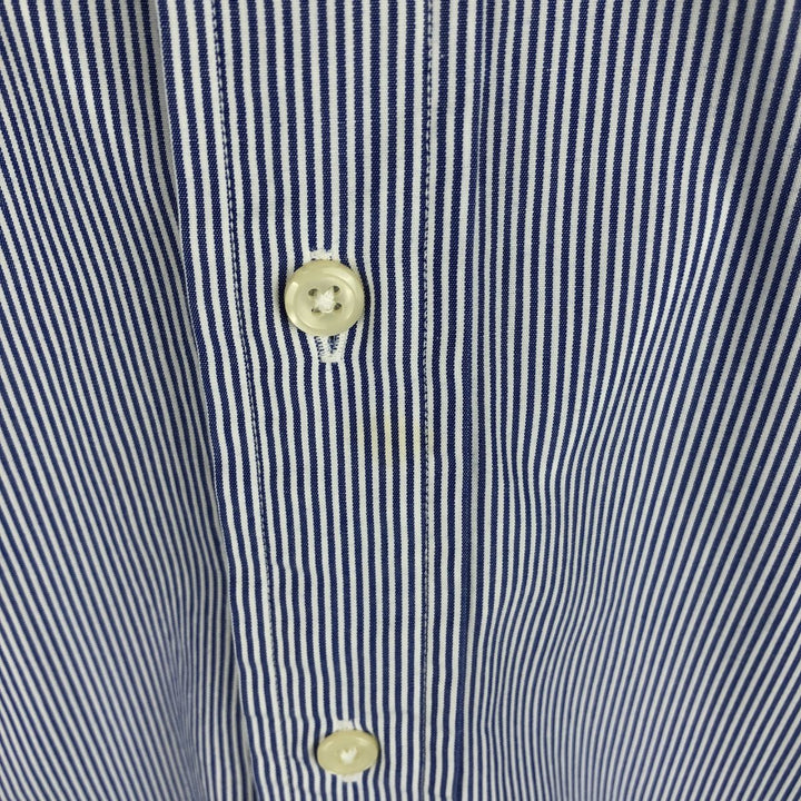 Ralph Lauren YARMOUTH Long Sleeve Button-Down Striped Shirt, Men's XL cotton navy blue type Vintage Second Hand