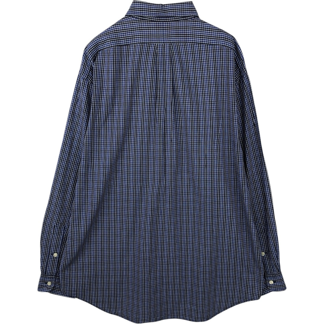 Ralph Lauren BLAKE long sleeve button down check shirt, men's size L cotton blue type Vintage Second Hand