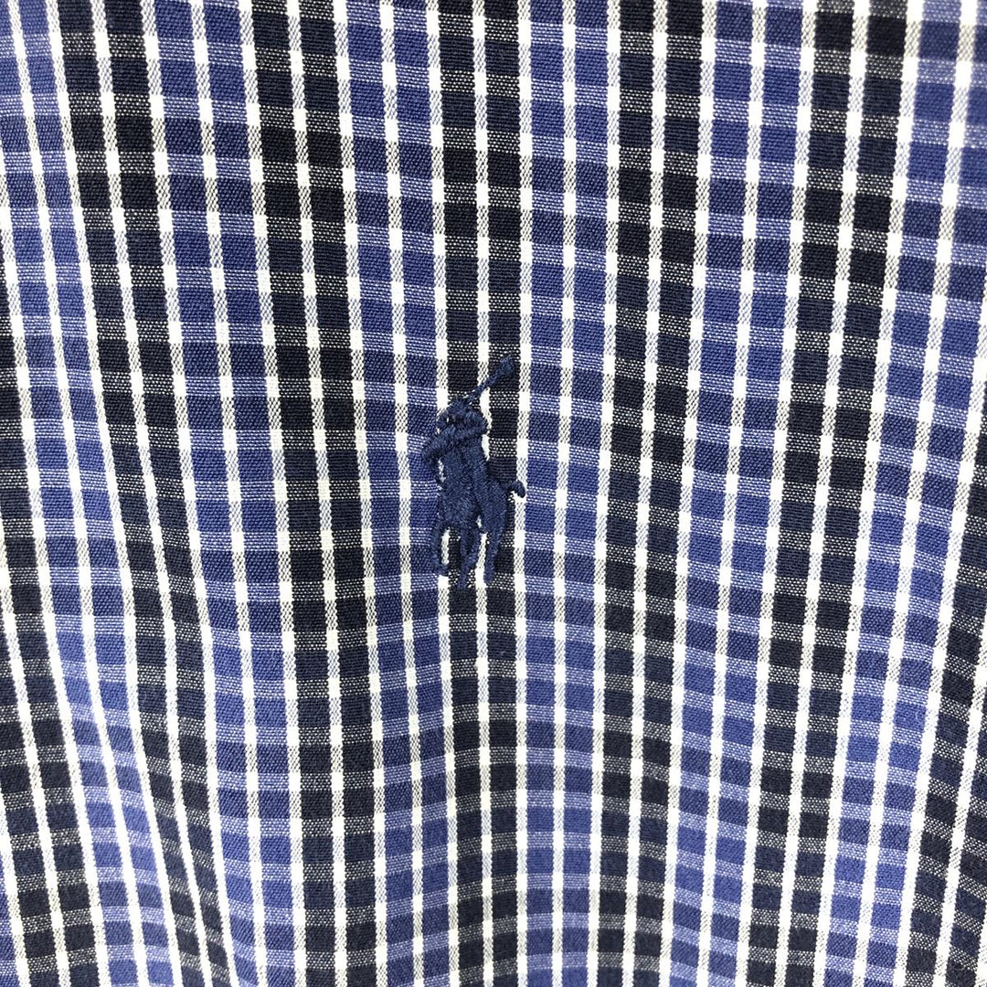 Ralph Lauren BLAKE long sleeve button down check shirt, men's size L cotton blue type Vintage Second Hand