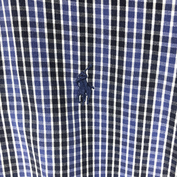 Ralph Lauren BLAKE long sleeve button down check shirt, men's size L cotton blue type Vintage Second Hand