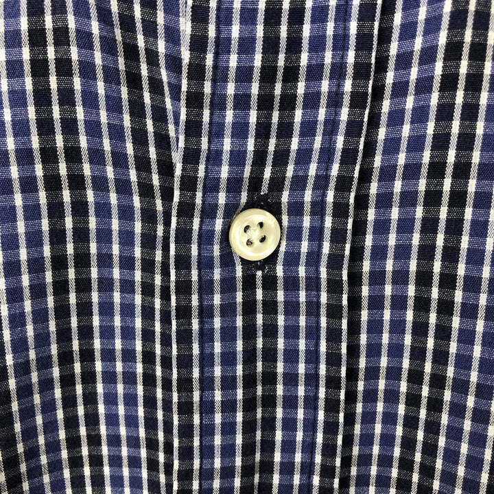 Ralph Lauren BLAKE long sleeve button down check shirt, men's size L cotton blue type Vintage Second Hand