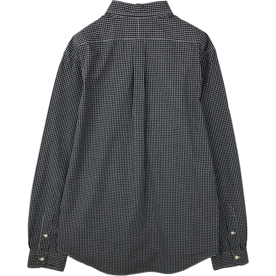 Ralph Lauren SLIM FIT STRETCH POPLIN Long-Sleeve Button-Down Check Shirt, Men's Size XL (approx.) cotton black type Vintage Second Hand