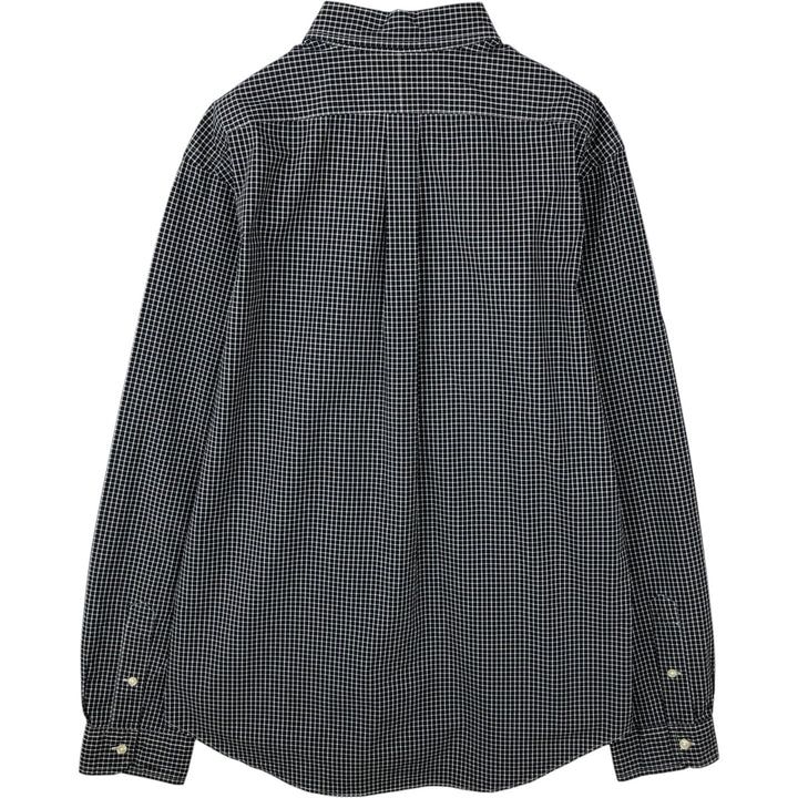 Ralph Lauren SLIM FIT STRETCH POPLIN Long-Sleeve Button-Down Check Shirt, Men's Size XL (approx.) cotton black type Vintage Second Hand