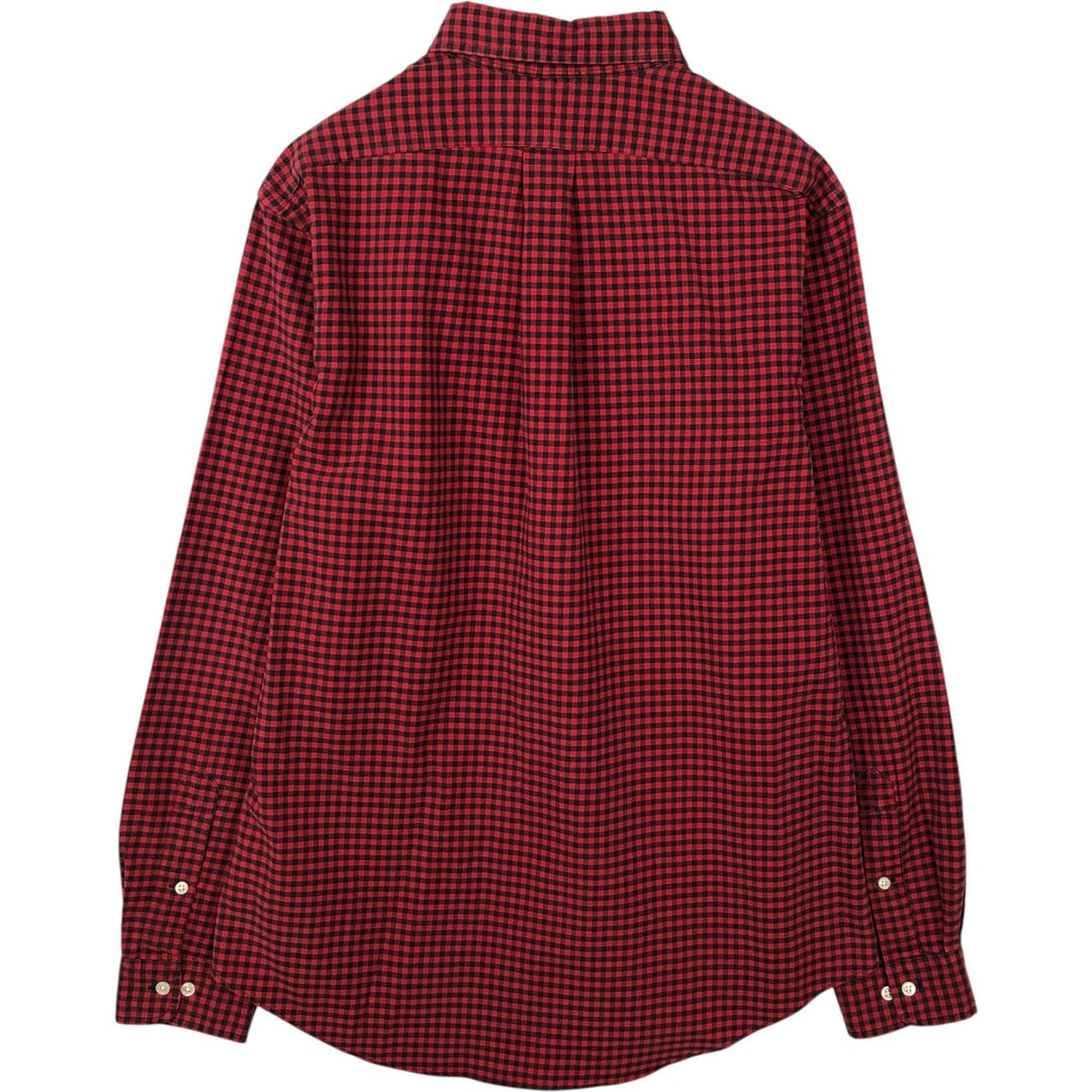 Ralph Lauren CUSTOM FIT Gingham Check Long Sleeve Button Down Check Shirt Men's L size cotton red type Vintage Second Hand