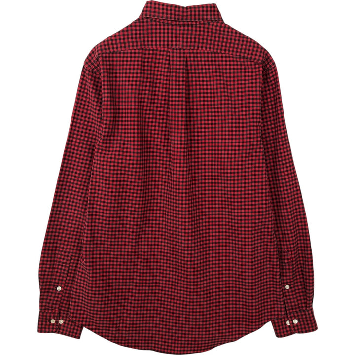 Ralph Lauren CUSTOM FIT Gingham Check Long Sleeve Button Down Check Shirt Men's L size cotton red type Vintage Second Hand