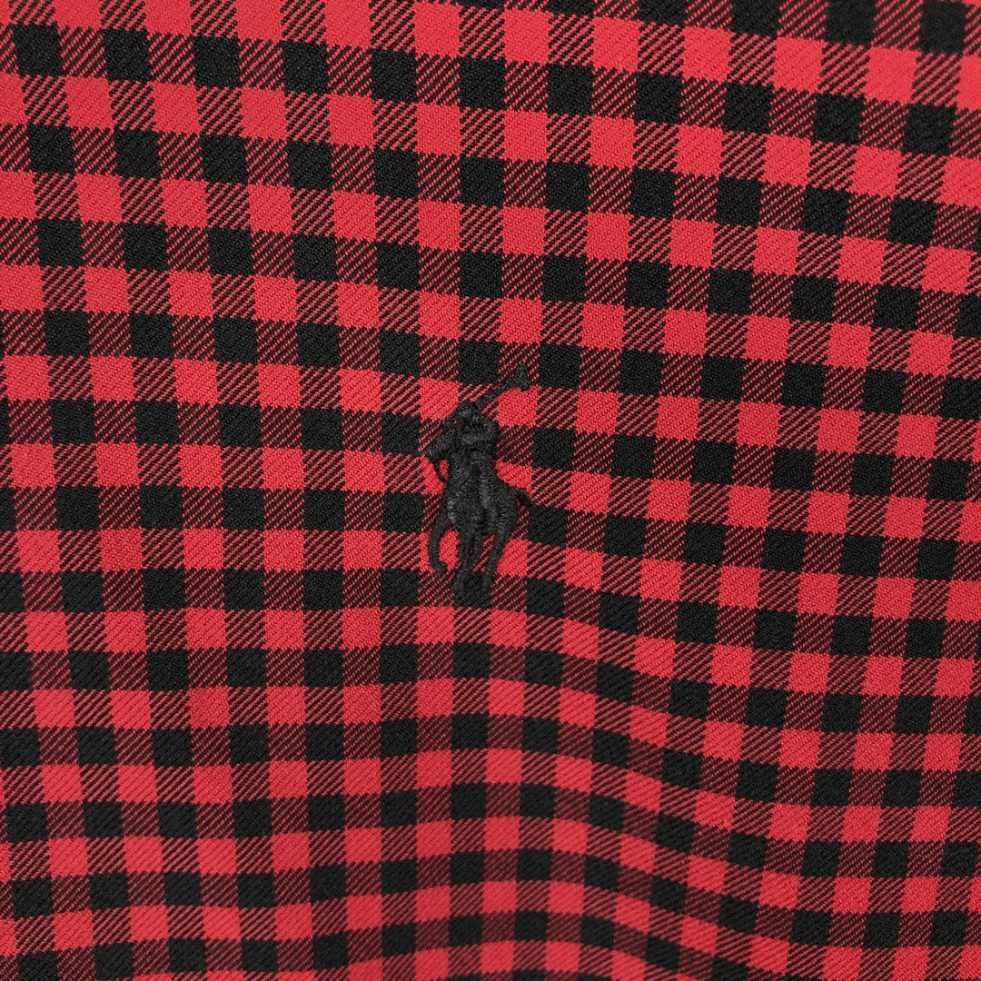 Ralph Lauren CUSTOM FIT Gingham Check Long Sleeve Button Down Check Shirt Men's L size cotton red type Vintage Second Hand
