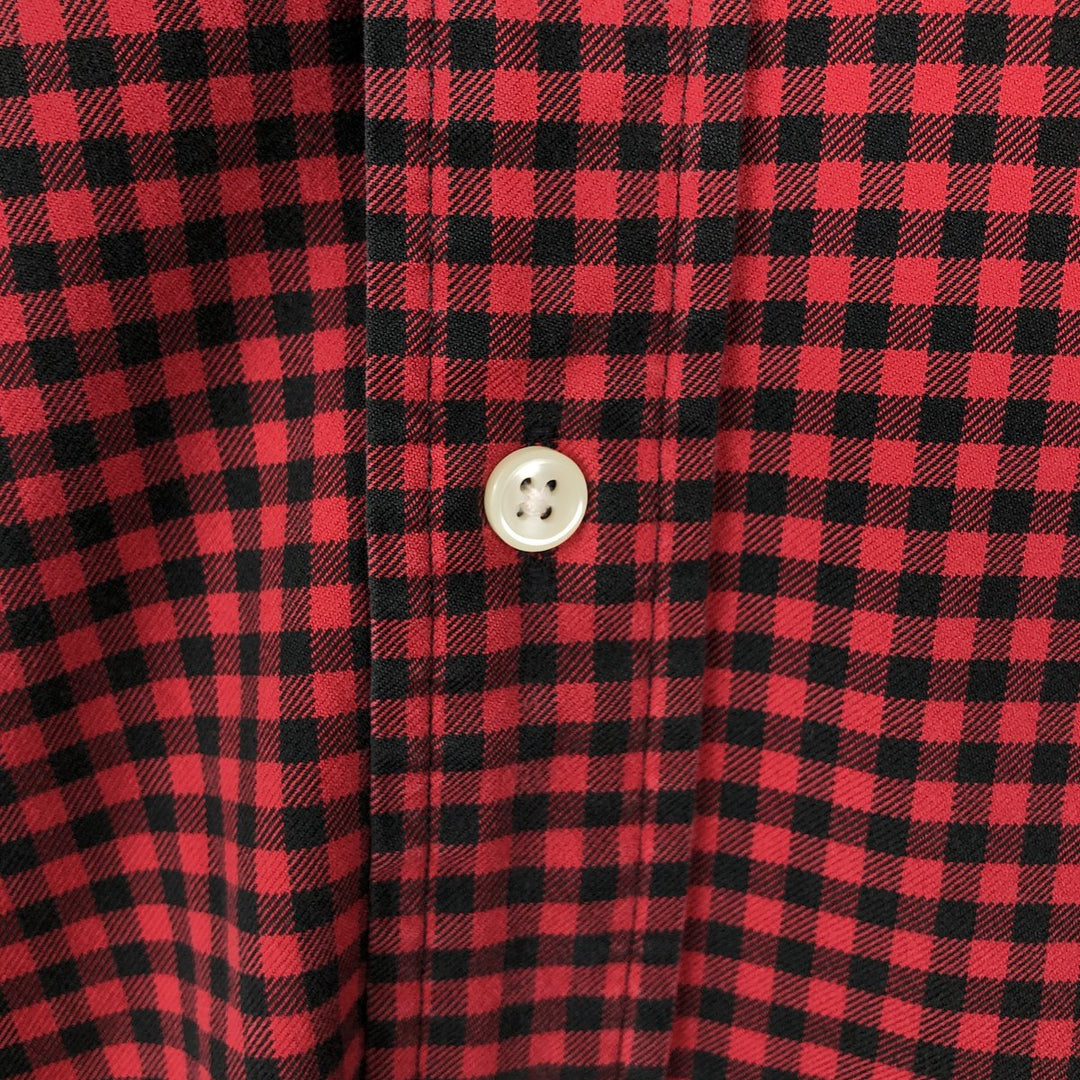 Ralph Lauren CUSTOM FIT Gingham Check Long Sleeve Button Down Check Shirt Men's L size cotton red type Vintage Second Hand