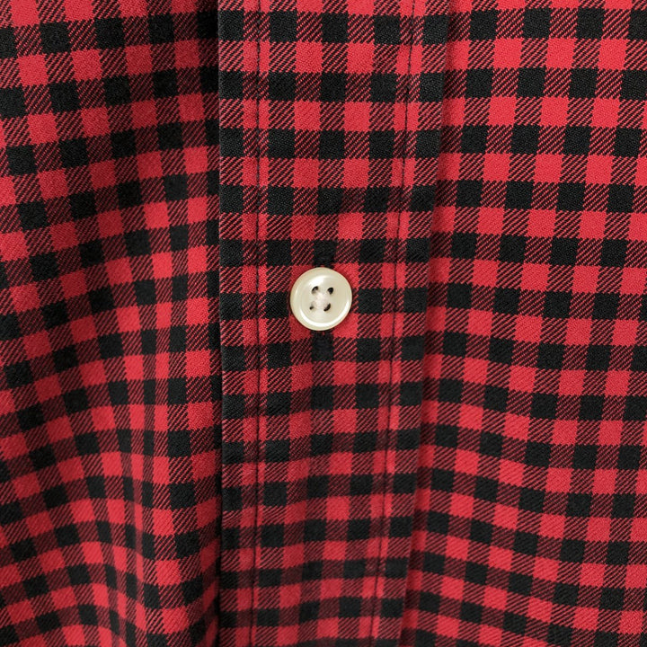 Ralph Lauren CUSTOM FIT Gingham Check Long Sleeve Button Down Check Shirt Men's L size cotton red type Vintage Second Hand