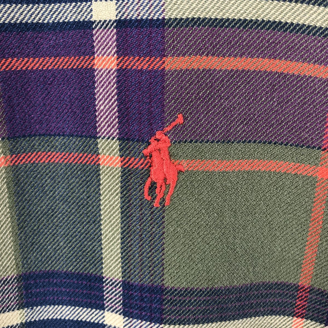 Ralph Lauren GOLF CLASSIC FIT Long-Sleeve Button-Down Check Shirt, Men's Size L (approx.) cotton green type Vintage Second Hand