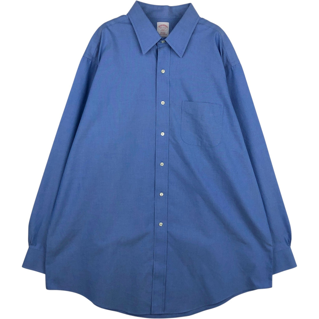 Brooks Brothers 346 Regular Fit Long-Sleeve Cotton Shirt, Men's Size XL (approx.) cotton blue type Vintage Second Hand