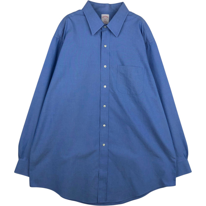 Brooks Brothers 346 Regular Fit Long-Sleeve Cotton Shirt, Men's Size XL (approx.) cotton blue type Vintage Second Hand