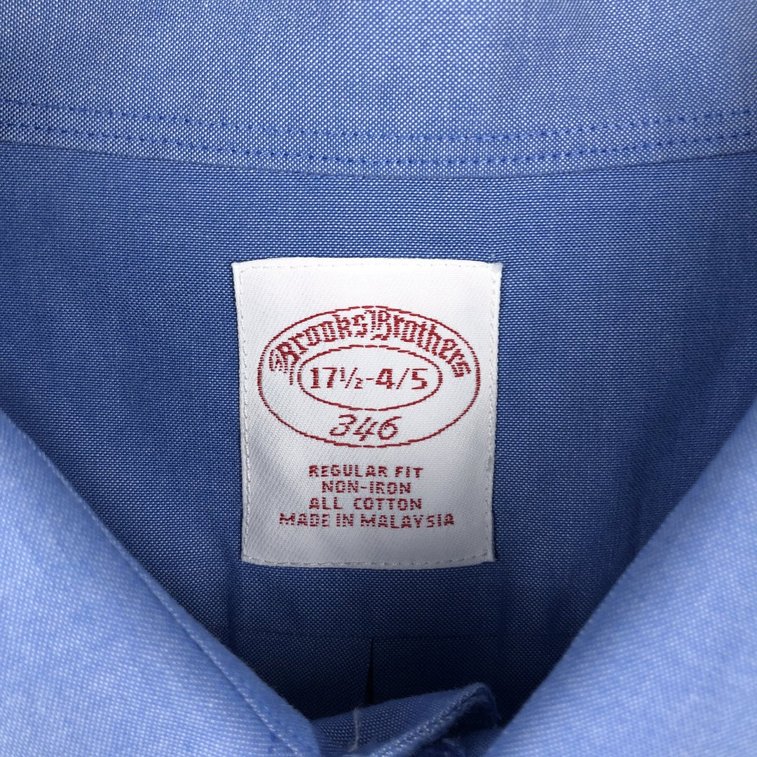 Brooks Brothers 346 Regular Fit Long-Sleeve Cotton Shirt, Men's Size XL (approx.) cotton blue type Vintage Second Hand