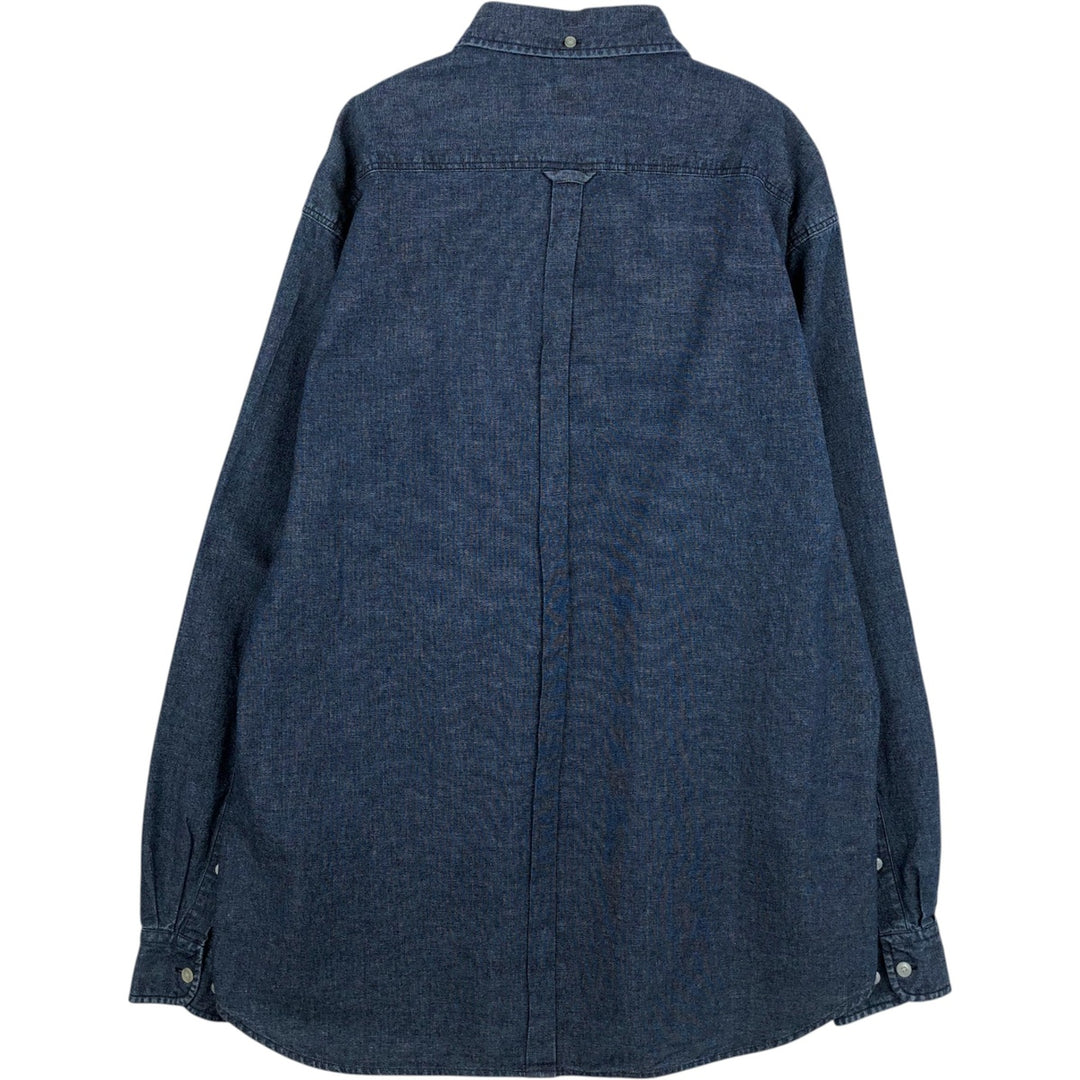 90s-00'S Calvin Klein Jeans Long-Sleeve Button-Down Shirt, Men's Size XL (Vintage) cotton navy blue type Vintage Second Hand