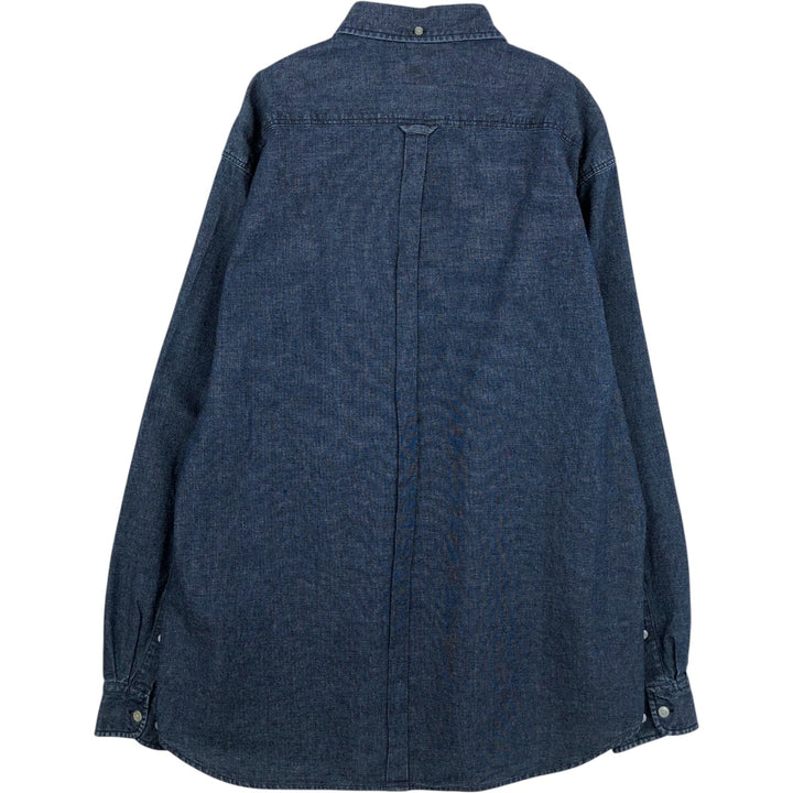 90s-00'S Calvin Klein Jeans Long-Sleeve Button-Down Shirt, Men's Size XL (Vintage) cotton navy blue type Vintage Second Hand