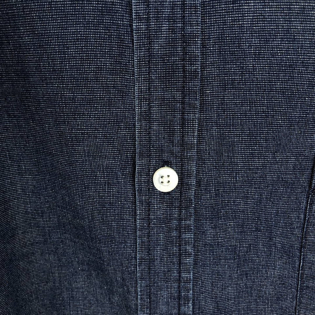 90s-00'S Calvin Klein Jeans Long-Sleeve Button-Down Shirt, Men's Size XL (Vintage) cotton navy blue type Vintage Second Hand