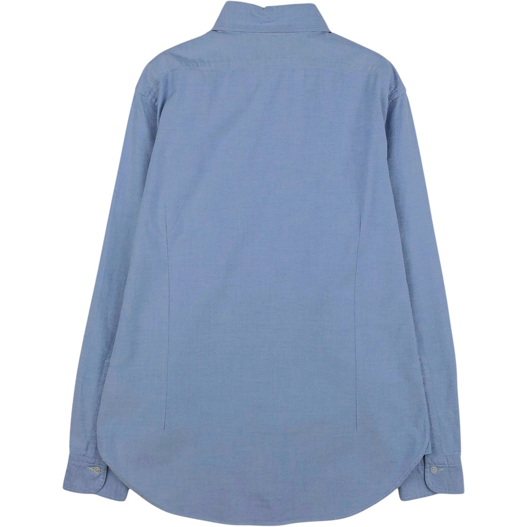 Brooks Brothers Est.1818 MILANO Long-Sleeve Button-Down Shirt, Made in USA, Men's Size S (approx.) Supima Cotton Blue type light blue Vintage Second Hand